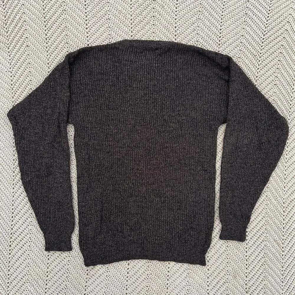 Vintage 90s Dark Brown Grandpa‎ Sweater Le Tigre - Size Large Tall